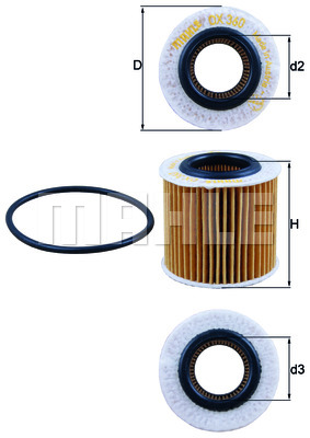 Öljynsuodatin MAHLE ORIGINAL OX 360D