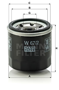 Öljynsuodatin MANN-FILTER W 67/2