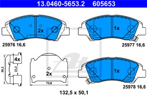 Jarrupalasarja, levyjarru, Etuakseli, HYUNDAI i10, i10 Sedan, 58101-B9A30, 58101-B9A70