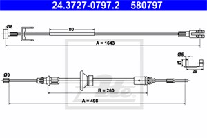 Vaijeri, käsijarru, Edessä, Keskellä, NISSAN,OPEL,RENAULT,VAUXHALL, 16 05 112, 36 53 000 89R, 36 53 017 96R, 36 53 018 62R, 36402-00Q0B,