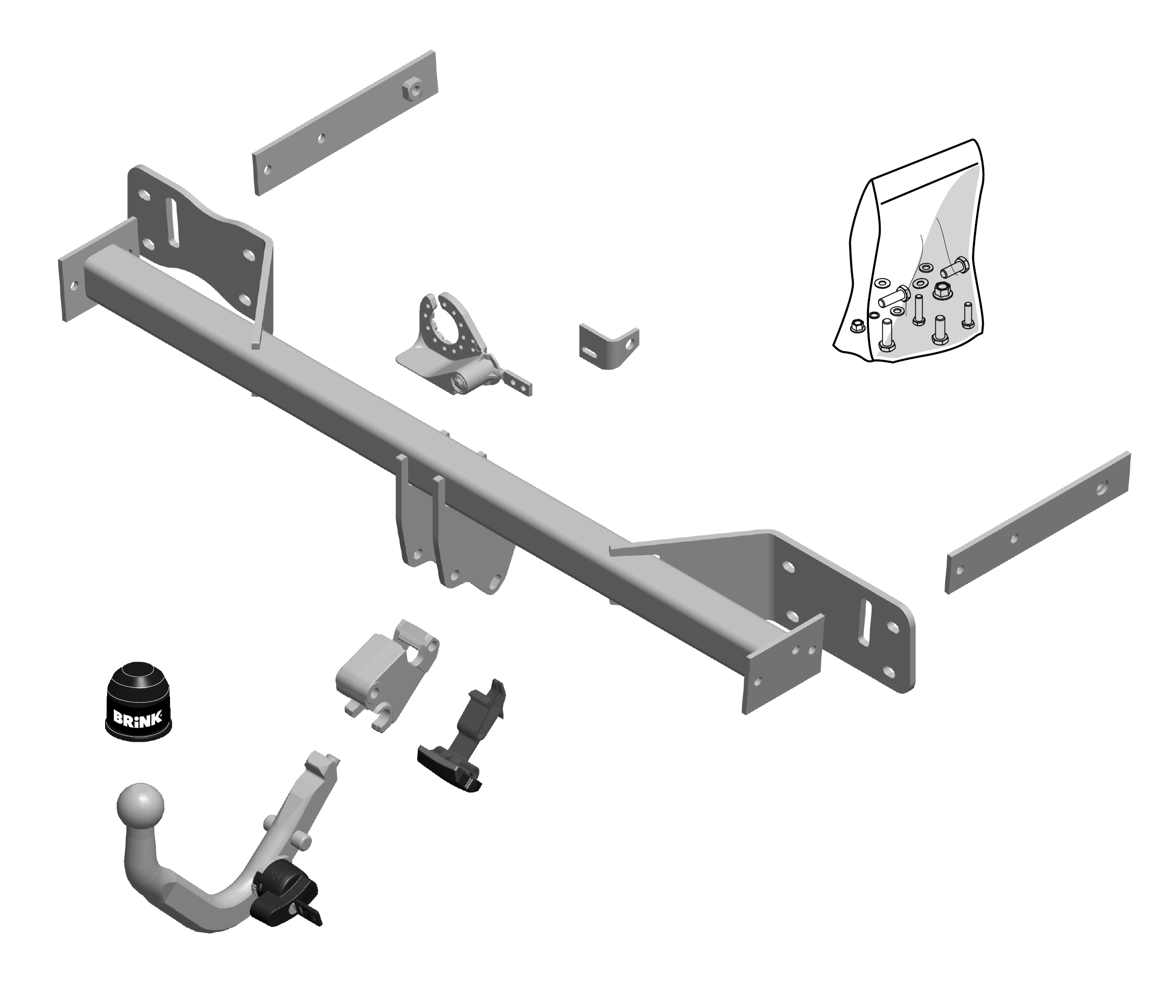 Vetokoukku BRINK 552200 MB B-Class W246, W242, A-Class W176