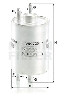 Polttoainesuodatin MANN-FILTER WK 720