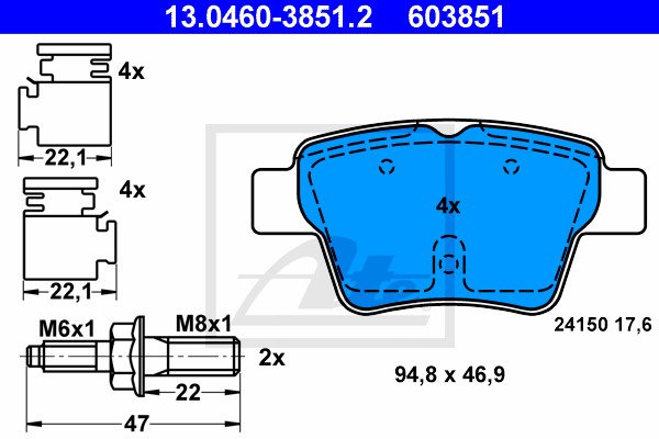 Jarrupalasarja, levyjarru ATE 13.0460-3851.2
