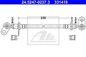 Jarruletku, Sisempi, Taka-akseli, vasen, MITSUBISHI ASX, ASX Van, LANCER VII, LANCER VIII, LANCER Sportback VIII, OUTLANDER II, 4650B625