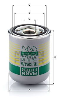 Ilmankuivaus patruuna, paineilmalaite MANN-FILTER TB 1394/6 x
