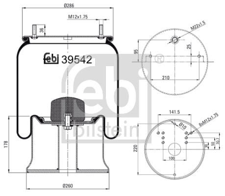 Metallipalje, ilmajousitus FEBI BILSTEIN 39542