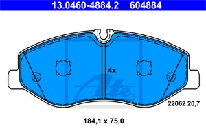 Jarrupalasarja, levyjarru, Etuakseli, MERCEDES-BENZ, 447 420 00 20, 447 420 02 20, 447 421 08 00, A 447 420 00 20, A 447 420 02 20, A 44