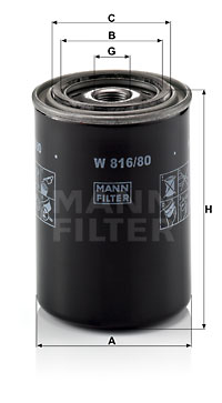 Öljynsuodatin MANN-FILTER W 816/80