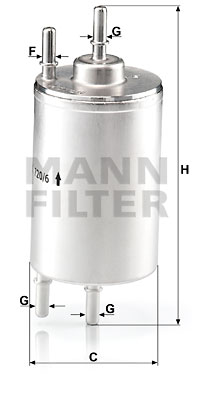 Polttoainesuodatin MANN-FILTER WK 720/6