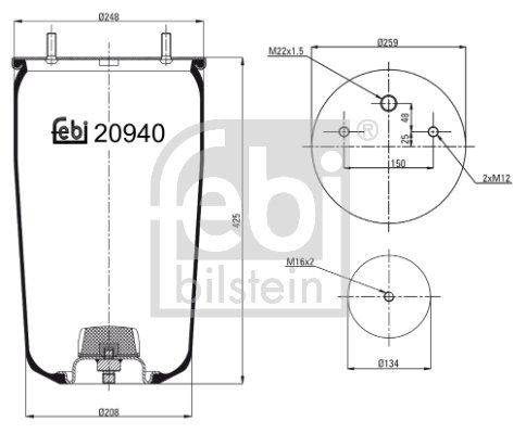 Metallipalje, ilmajousitus FEBI BILSTEIN 20940