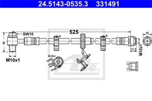 Jarruletku, Etuakseli, vasen, MERCEDES-BENZ M-KLASS [W163], 163 420 08 48, 163 420 11 48, 163 420 15 48, 163 420 18 48, 163 420 20 48, 1