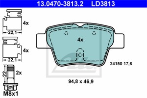 Jarrupalasarja, levyjarru, Taka-akseli, CITROËN,PEUGEOT, 4253 22, 4253 25, 4253 40, 4253 98, 4253 99, 4254 40, 4254 76