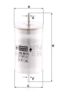 Polttoainesuodatin MANN-FILTER WK 8036