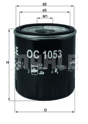 Öljynsuodatin MAHLE ORIGINAL OC 1053