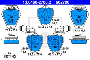 Jarrupalasarja, levyjarru, Etuakseli, AUDI A8, 441 698 151 G, 4D0 698 151 A, 4D0 698 151 AD, 4D0 698 151 C, 4D0 698 151 E, 4D0 698 151