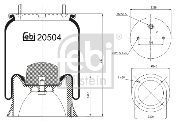 Metallipalje, ilmajousitus FEBI BILSTEIN 20504