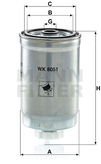 Polttoainesuodatin MANN-FILTER WK 8051