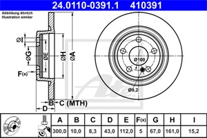 Jarrulevy, Taka-akseli, MERCEDES-BENZ SLC [R172], SLK [R172], 000 423 16 12, 172 423 02 12, A 000 423 16 12, A 172 423 02 12