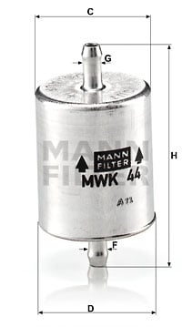 Polttoainesuodatin MANN-FILTER MWK 44