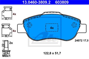 Jarrupalasarja, levyjarru, Etuakseli, FIAT PANDA, PANDA Skåp/halvkombi, 77362689, 77362691