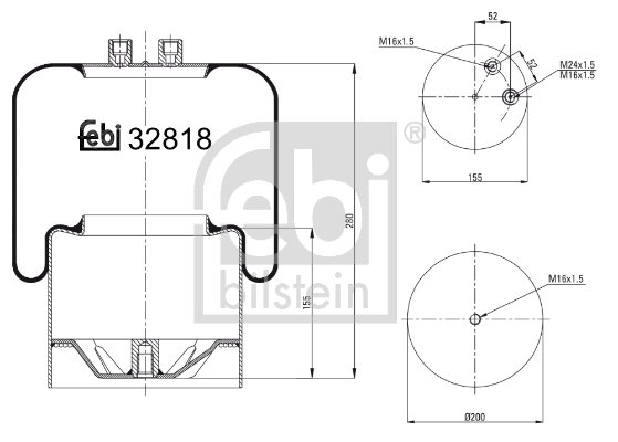 Metallipalje, ilmajousitus FEBI BILSTEIN 32818