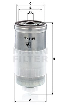 Polttoainesuodatin MANN-FILTER WK 845/1