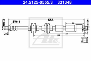 Jarruletku, Etuakseli, BMW X1 [E84], 34 30 6 787 316, 34 30 6 799 424