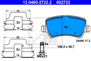 Jarrupalasarja, levyjarru, Taka-akseli, FORD,LAND ROVER,VOLVO, 1426144, 1439866, 1459450, 1503969, 1752093, 30671575, 30742516, 30794555