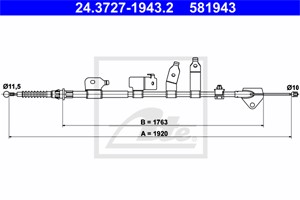 Vaijeri, käsijarru, Taakse, oikea, TOYOTA AURIS, AURIS Kombi, AURIS Skåp/halvkombi, AURIS VAN Skåp/halvkombi, 46420-02121