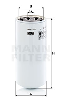 Suodatin, työhydrauliikka MANN-FILTER WD 13 010-2 x