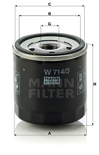 Öljynsuodatin MANN-FILTER W 714/3
