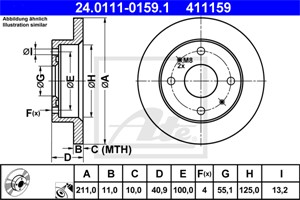 Jarrulevy, Etuakseli, DAIHATSU CUORE V, CUORE VI, CUORE VII, TREVIS, 43512-97204-000, 43512-97207-000, 43512-B2100-000