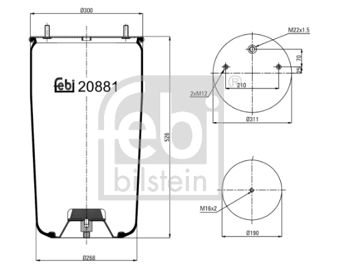 Metallipalje, ilmajousitus FEBI BILSTEIN 20881