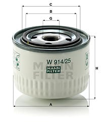 Hydrauliikkasuodatin, automaattivaihteisto MANN-FILTER W 914/25