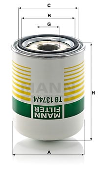 Ilmankuivaus patruuna, paineilmalaite MANN-FILTER TB 1374/4 x