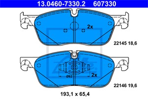 Jarrupalasarja, levyjarru, Etuakseli, JAGUAR,LAND ROVER, C2C 41984, J9C 17007, LR061373, LR072681, LR118006