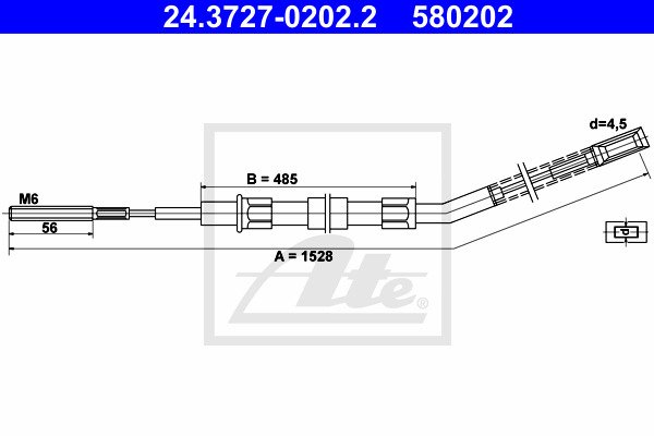 Cable, parking brake ATE 24.3727-0202.2