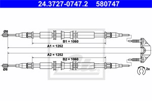 Vaijeri, käsijarru, Takana, OPEL,VAUXHALL, 24436451, 5 22 650, 5 22 656, 9127787