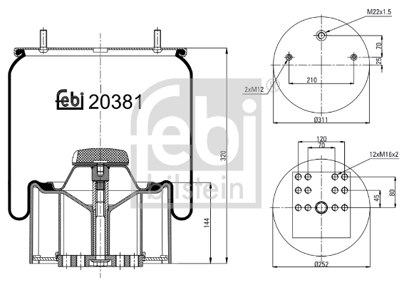 Metallipalje, ilmajousitus FEBI BILSTEIN 20381