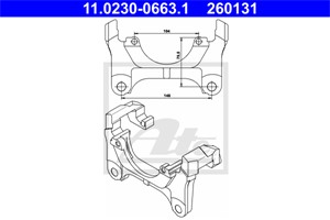 Pidike, jarrusatula, Etuakseli, AUDI,SKODA,VW, 1K0 615 125 B