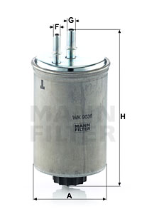 Polttoainesuodatin MANN-FILTER WK 9036