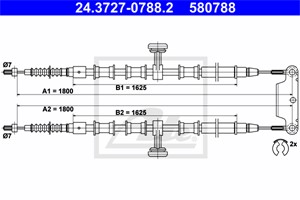 Vaijeri, käsijarru, Takana, OPEL SIGNUM Halvkombi, VECTRA C Kombi, VAUXHALL SIGNUM, VECTRA Mk II, 24420449, 5 22 011, 5 22 020, 93181108