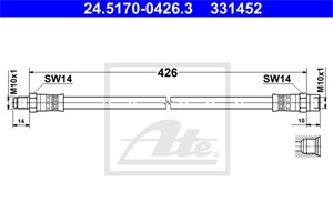 Jarruletku, Edessä, Takana, MERCEDES-BENZ, 000 428 28 35, 000 428 80 35, 001 428 94 35, 0438874, 123 428 03 35, 123 428 05 35, A 000 428