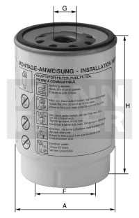 Polttoainesuodatin MANN-FILTER PL 420/1 x