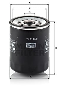 Öljynsuodatin MANN-FILTER W 1140/5