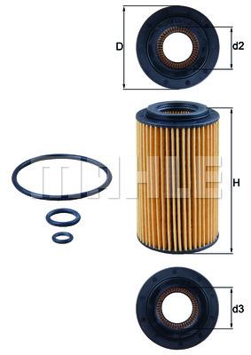 Öljynsuodatin MAHLE ORIGINAL OX 153/7D1