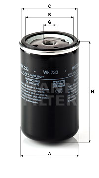 Polttoainesuodatin MANN-FILTER WK 733