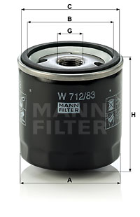 Öljynsuodatin MANN-FILTER W 712/83
