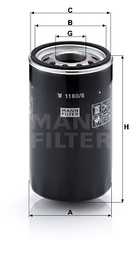 Suodatin, työhydrauliikka MANN-FILTER W 1160/6