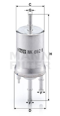Polttoainesuodatin MANN-FILTER WK 69/2